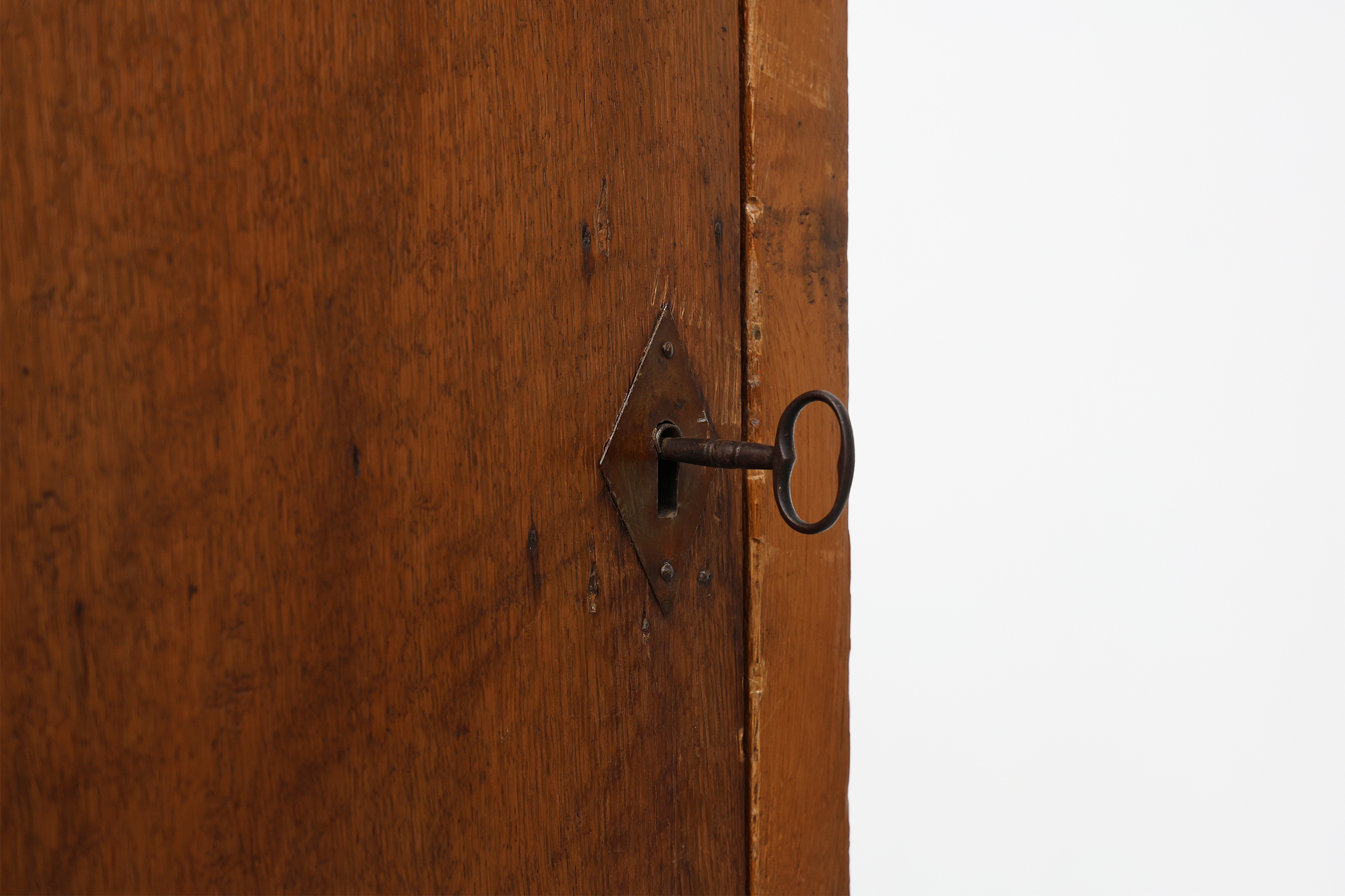 Rustic Tall French Monastery cabinet in oak from the late 19th centurythumbnail